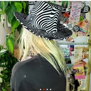 Trippy zebra velour cowboy hat #5